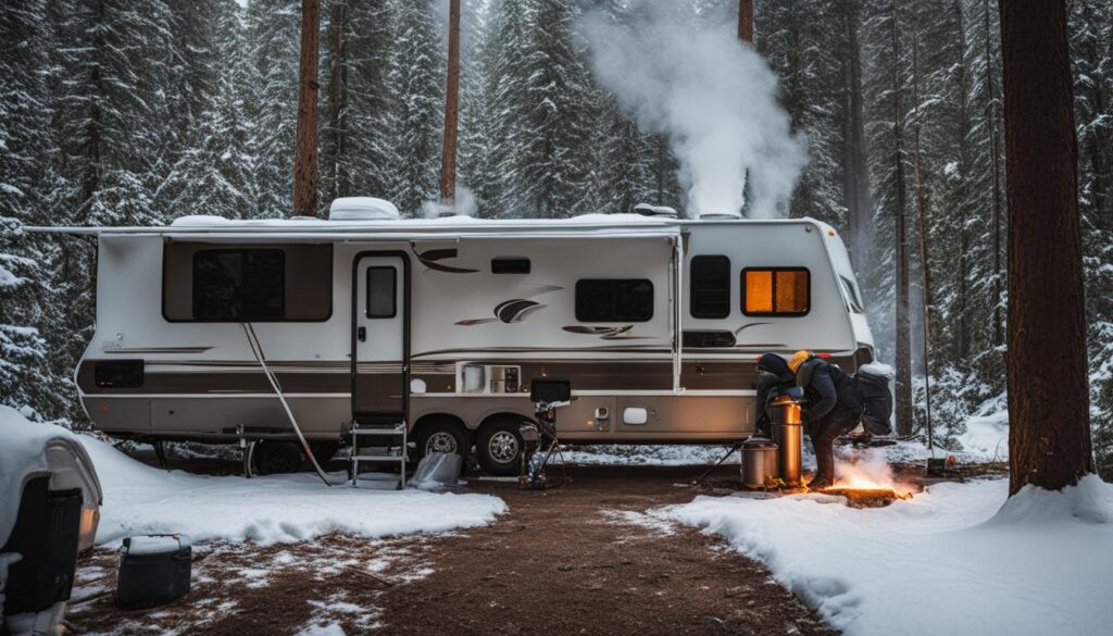 how to protect rv plumbing system in cold weather