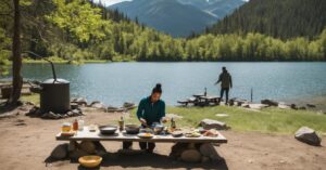 how to wash dishes while camping