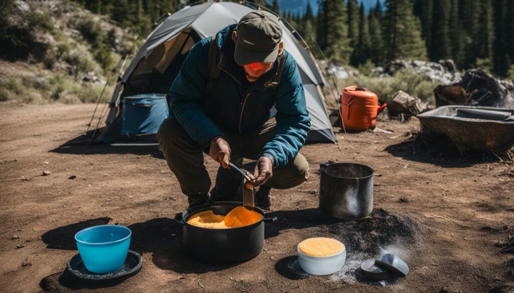 wash dishes in the great outdoors
