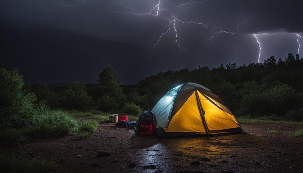 Camping in different weather conditions