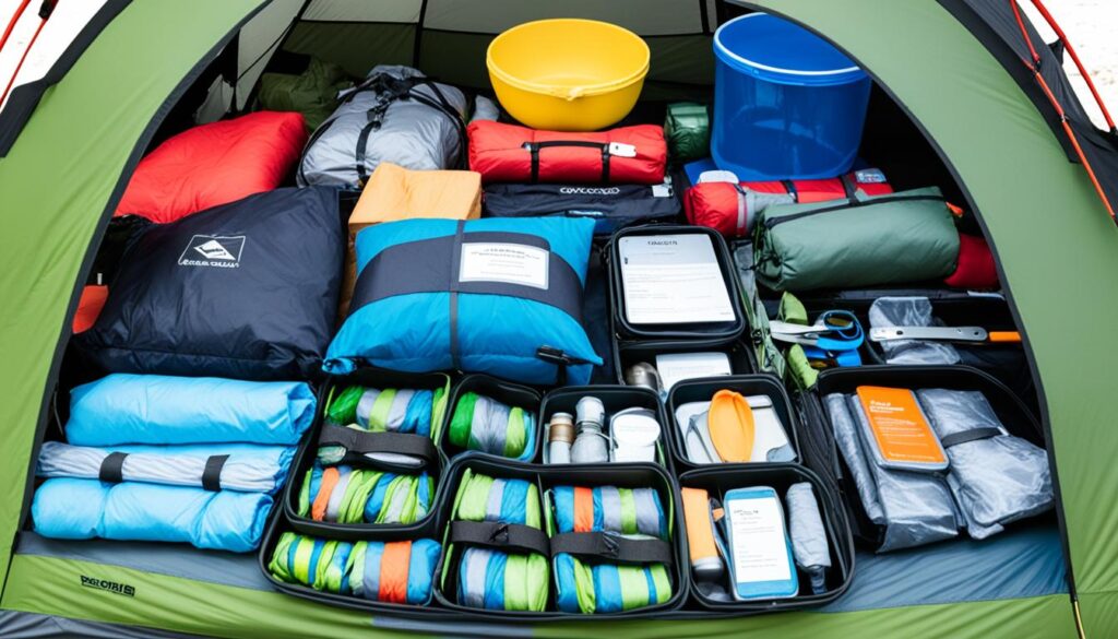 camping gear organization systems