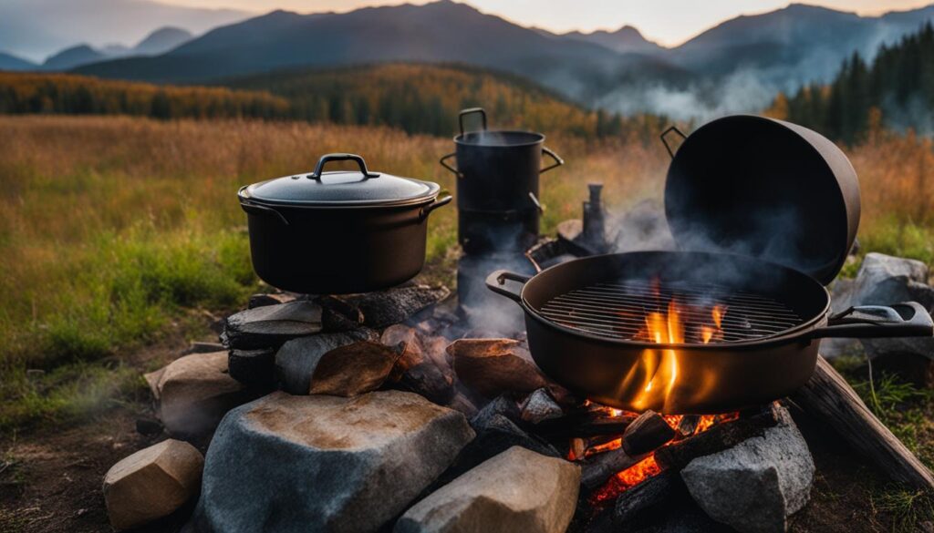 camping cooking techniques with a dutch oven