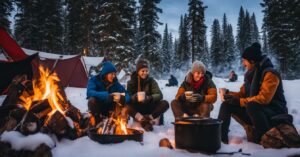 how to stay warm camping in winter