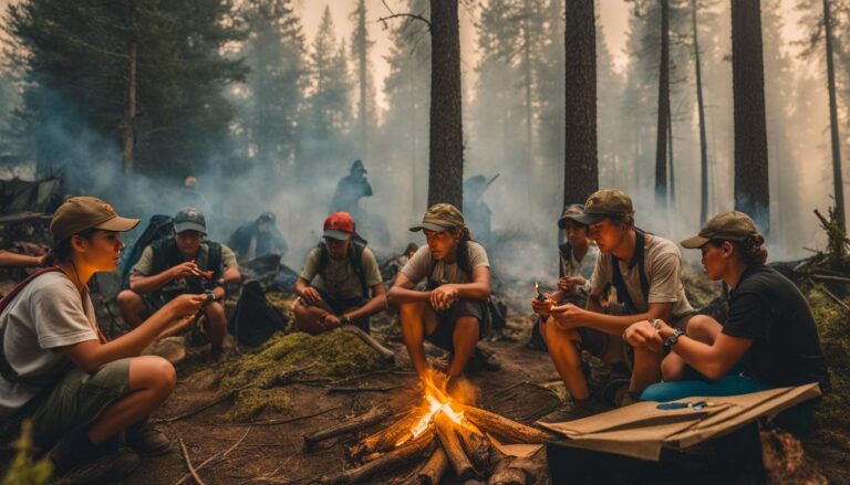 they had been camping in the area when the forest fire began
